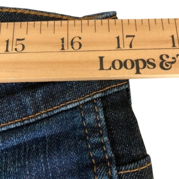 J. Crew Vintage Jeans Ankle Slim Straight 31 High Rise Dark Blue, Raw Hem - Picture 4 of 9